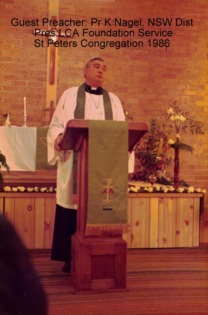 1986 Pr K Nagel Guest Preacher 3-8-1986
