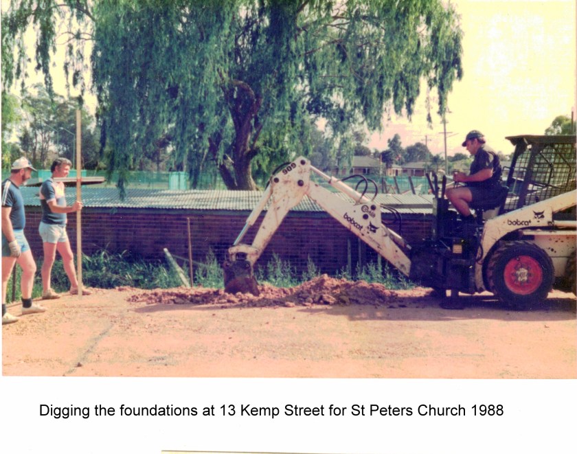 1987 excavating foundations for church 13 Kemp St Oct - Nov 1987