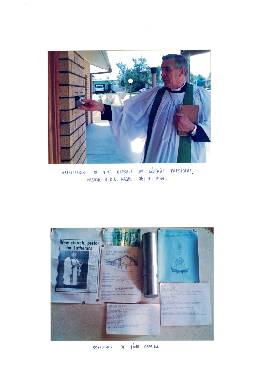 1989 Pr K Nagel Installation time capsule &amp; contents 13 Kemp St 26-11-1989 01